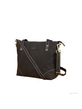 Small Genuine Leather Tote Bag Satchel Handbag with Shoulder Strap